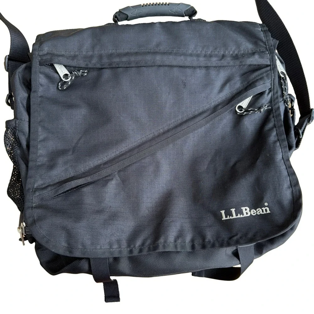 VTG L.L Bean Convertible Messenger Backpack Bag Gorpcore Y2K OHN74 Ripstop Black
